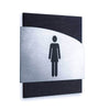 Ladies Bathroom Sign: Wood & Stainless Steel — "Wave" Design